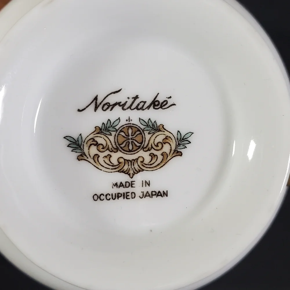 Noritake Floral Footed Tea Cup Made in Occupied Japan Vintage Porcelain